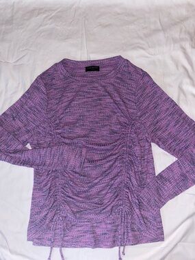 Lane Bryant Purple Heathered Long Sleeve Tee